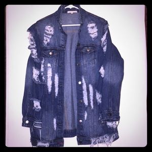 Artsy Distressed jean jacket